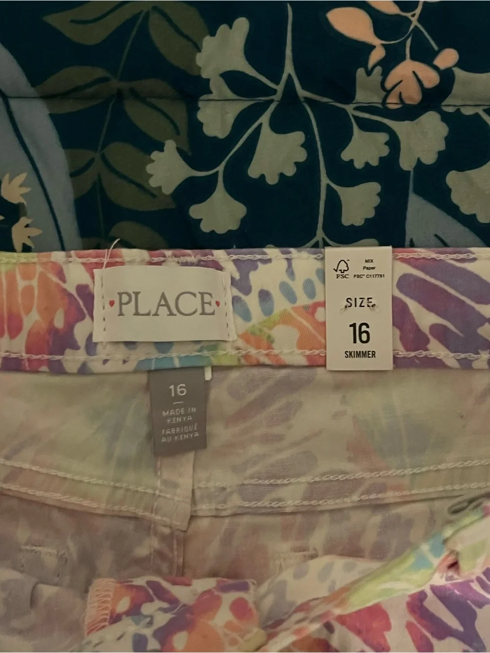 The Children's Place Pastel Rainbow Tie-Dye Bermuda Shorts Girls Size 16 NWT